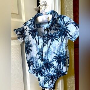 Posh peanut button down onsie